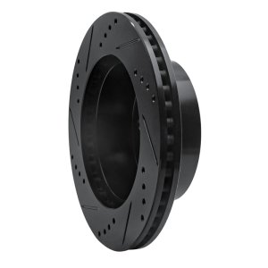 Jeep Wrangler Brake Rotor (1) - Front Right - R1 Concepts - Drilled & Slotted - Black - `99-`06